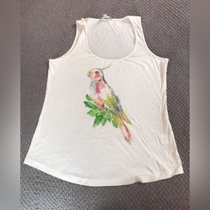 Like new tank top with parrot and a few sequins size M EUC